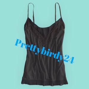 Retro AEO Charcoal Appliqué & Frill Camisole
